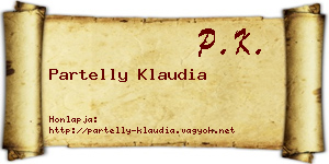 Partelly Klaudia névjegykártya