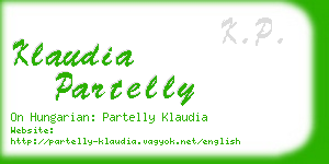 klaudia partelly business card